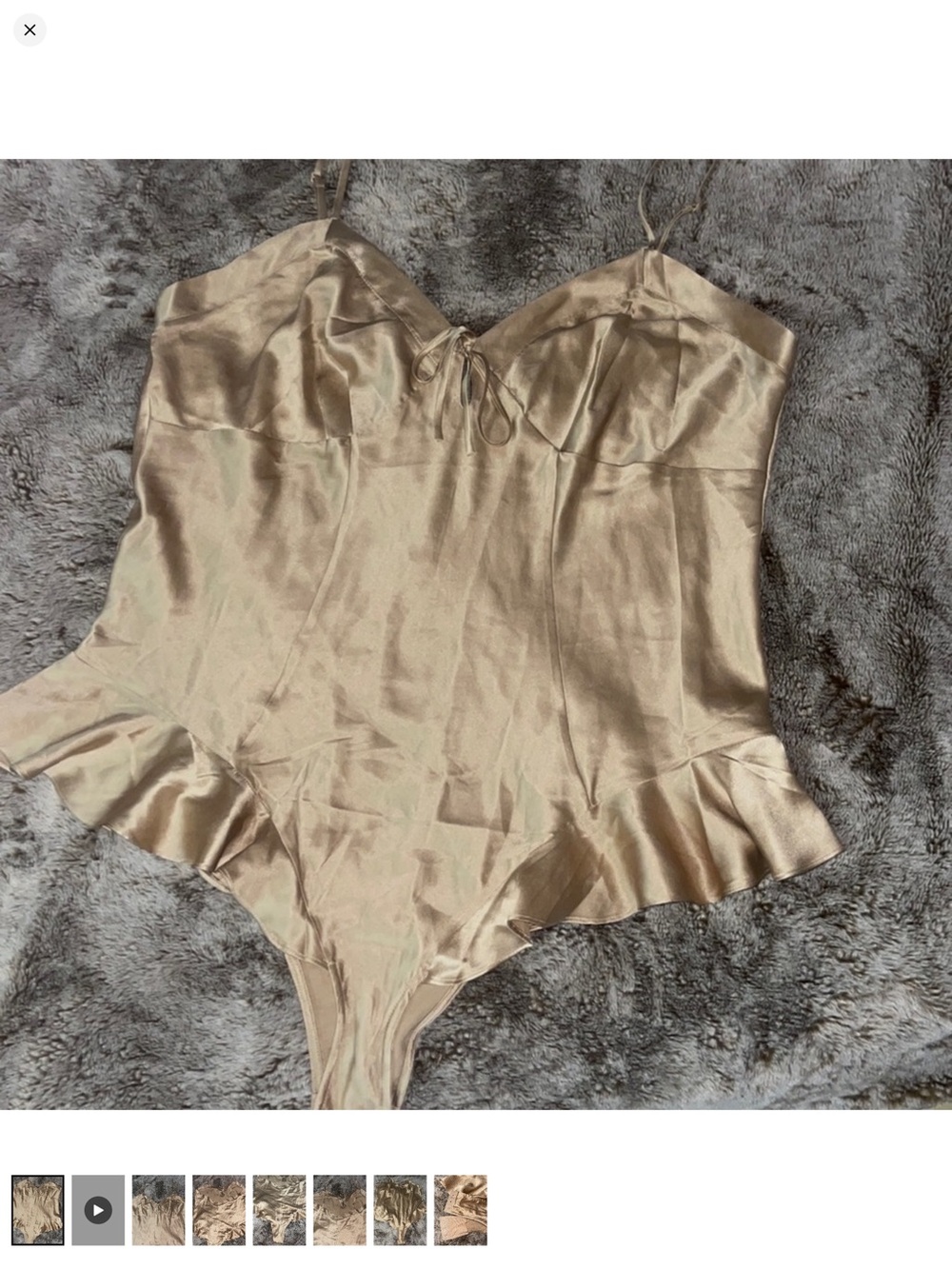SKIMS Satin Teddy in Champagne